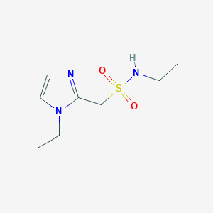 molecular formula C8H15N3O2S B13948221 N-ethyl-1-(1-ethyl-1H-imidazol-2-yl)methanesulfonamide 