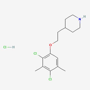 molecular formula C15H22Cl3NO B1394824 4-[2-(2,4-二氯-3,5-二甲苯氧基)乙基]-哌啶盐酸盐 CAS No. 1219972-19-6