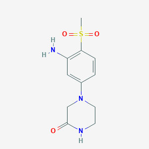 molecular formula C11H15N3O3S B1394825 4-[3-Amino-4-(methylsulfonyl)phenyl]-2-piperazinone CAS No. 1220039-18-8
