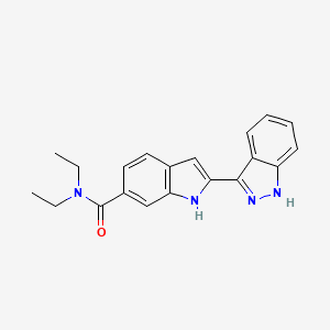 molecular formula C20H20N4O B13948352 N,N-diethyl-2-(1H-indazol-3-yl)-1H-indole-6-carboxamide 