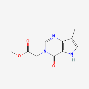 molecular formula C10H11N3O3 B13948393 Methyl 4,5-dihydro-7-methyl-4-oxo-3H-pyrrolo[3,2-d]pyrimidine-3-acetate CAS No. 175210-43-2