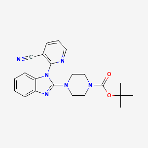 molecular formula C22H24N6O2 B13948437 tert-butyl 4-(1-(3-cyanopyridin-2-yl)-1H-benzo[d]imidazol-2-yl)piperazine-1-carboxylate 