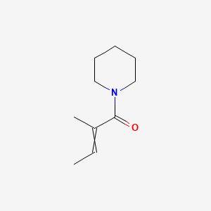molecular formula C10H17NO B13948467 Piperidine, 1-(2-methyl-1-oxo-2-butenyl)- CAS No. 54533-29-8