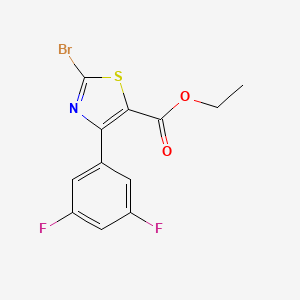 molecular formula C12H8BrF2NO2S B1394848 Ethyl 2-bromo-4-(3,5-difluorophenyl)thiazole-5-carboxylate CAS No. 1188123-06-9