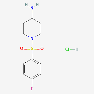 molecular formula C11H16ClFN2O2S B1394854 1-(4-Fluoro-benzenesulfonyl)-piperidin-4-ylamine hydrochloride CAS No. 442124-75-6