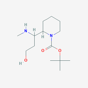 molecular formula C14H28N2O3 B13948573 tert-Butyl 2-(3-hydroxy-1-(methylamino)propyl)piperidine-1-carboxylate 