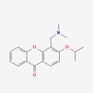 molecular formula C19H21NO3 B13948589 Xanthen-9-one, 4-(dimethylaminomethyl)-3-isopropoxy- CAS No. 58766-38-4