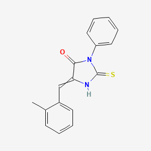 molecular formula C17H14N2OS B1394872 5-[(2-Methylphenyl)methylidene]-3-phenyl-2-sulfanylideneimidazolidin-4-one CAS No. 13109-85-8
