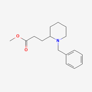 molecular formula C16H23NO2 B13948783 Methyl 3-(1-benzylpiperidin-2-yl)propanoate 