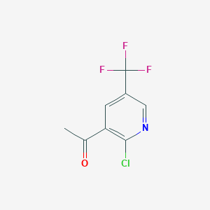 molecular formula C8H5ClF3NO B1394880 1-(2-氯-5-(三氟甲基)吡啶-3-基)乙酮 CAS No. 944904-73-8