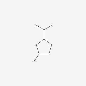 molecular formula C9H18 B13948831 Cyclopentane, 1-methyl-3-(1-methylethyl)- CAS No. 53771-88-3