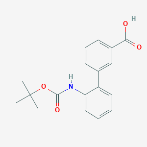 molecular formula C18H19NO4 B1394891 2'-叔丁氧羰基氨基联苯-3-羧酸 CAS No. 927801-42-1