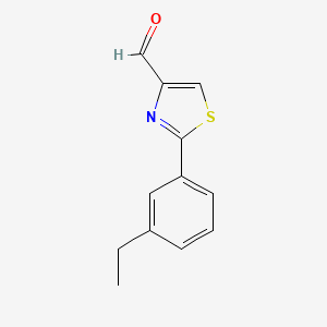 B1394892 2-(3-Ethylphenyl)thiazole-4-carbaldehyde CAS No. 885279-08-3