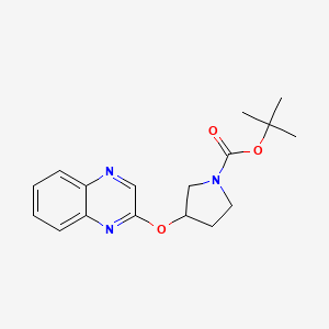 molecular formula C17H21N3O3 B1394894 3-(Quinoxalin-2-yloxy)pyrrolidine-1-carboxylic acid tert-butyl ester CAS No. 897044-97-2