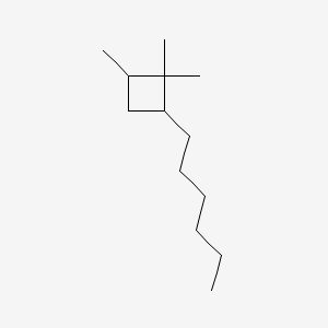molecular formula C13H26 B13949029 2-Hexyl-1,1,4-trimethylcyclobutane CAS No. 49622-19-7