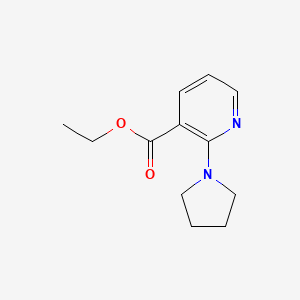 molecular formula C12H16N2O2 B1394908 2-(1-吡咯烷基)烟酸乙酯 CAS No. 852180-79-1