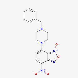 molecular formula C17H17N5O4 B13949102 Benzofurazan, 7-(4-benzyl-1-piperazinyl)-4-nitro-, 1-oxide CAS No. 61785-84-0