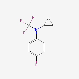 molecular formula C10H9F4N B13949115 N-cyclopropyl-4-fluoro-N-(trifluoromethyl)aniline 