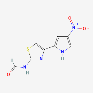 molecular formula C8H6N4O3S B13949191 Formamide, N-(4-(4-nitro-2-pyrrolyl)-2-thiazolyl)- CAS No. 58139-57-4