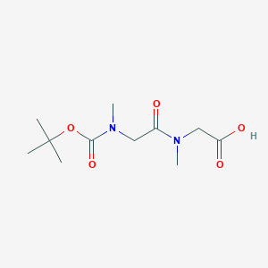 molecular formula C11H20N2O5 B1394920 2-(2-((tert-Butoxycarbonyl)(methyl)amino)-N-methylacetamido)acetic acid CAS No. 56612-14-7