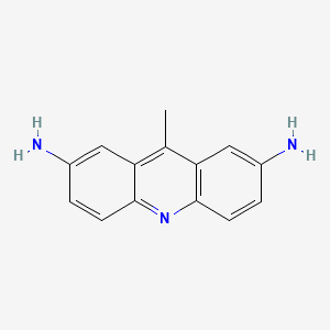 molecular formula C14H13N3 B13949230 Acridine, 2,7-diamino-9-methyl- CAS No. 25603-34-3