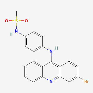 molecular formula C20H16BrN3O2S B13949267 Methanesulfonanilide, 4'-((3-bromo-9-acridinyl)amino)- CAS No. 58682-45-4