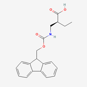 molecular formula C20H21NO4 B1394929 (S)-2-[(9H-Fluoren-9-ylmethoxycarbonylamino)-methyl]-butyric acid CAS No. 1217785-38-0