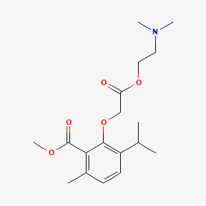 molecular formula C18H27NO5 B13949348 Acetic acid, (6-isopropyl-2-methoxycarbonyl-3-methylphenoxy)-, 2-(dimethylamino)ethyl ester CAS No. 52073-09-3