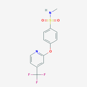 molecular formula C13H11F3N2O3S B1394935 N-Methyl-4-{[4-(trifluoromethyl)pyridin-2-yl]oxy}benzenesulfonamide CAS No. 1257535-25-3