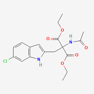 molecular formula C18H21ClN2O5 B13949444 diethyl 2-acetamido-2-[(6-chloro-1H-indol-2-yl)methyl]propanedioate 