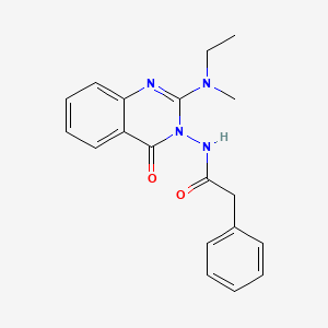 molecular formula C19H20N4O2 B13949499 N-[2-(ethyl-methyl-amino)-4-oxo-4H-quinazolin-3-yl]-2-phenylacetamide 