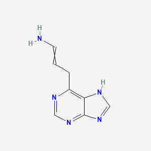 molecular formula C8H9N5 B13949543 1-Propen-1-amine, 3-(1H-purin-6-yl)- 