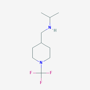 molecular formula C10H19F3N2 B13949591 N-((1-(trifluoromethyl)piperidin-4-yl)methyl)propan-2-amine 