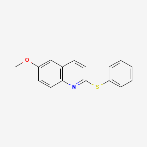 molecular formula C16H13NOS B13949599 Methyl 2-phenylthio-6-quinolyl ether CAS No. 61931-86-0