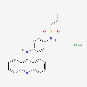 molecular formula C22H22ClN3O2S B13949613 Propanesulfonamide, N-(p-(acridin-9-ylamino)phenyl)-, hydrochloride CAS No. 53221-84-4