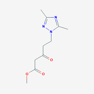 molecular formula C10H15N3O3 B1394965 Methyl 5-(3,5-dimethyl-1H-1,2,4-triazol-1-yl)-3-oxopentanoate CAS No. 1083229-77-9