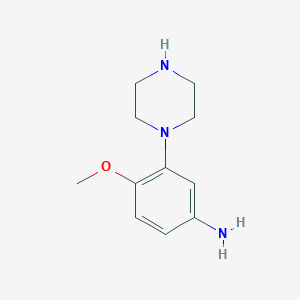 molecular formula C11H17N3O B139497 4-(Methyloxy)-3-(1-piperazinyl)aniline CAS No. 148546-90-1