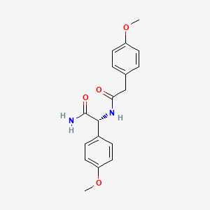 molecular formula C18H20N2O4 B13949734 N-[(1R)-2-Amino-1-(4-methoxyphenyl)-2-oxoethyl]-4-methoxybenzeneacetamide 