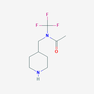 molecular formula C9H15F3N2O B13949794 N-(piperidin-4-ylmethyl)-N-(trifluoromethyl)acetamide 