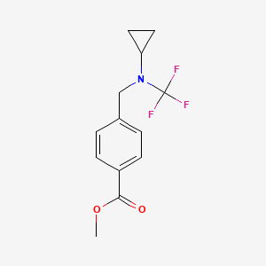 molecular formula C13H14F3NO2 B13949817 Methyl 4-((cyclopropyl(trifluoromethyl)amino)methyl)benzoate 