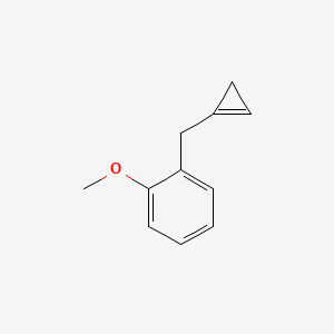 molecular formula C11H12O B13949857 Benzene, 1-(1-cyclopropen-1-ylmethyl)-2-methoxy- CAS No. 454251-51-5
