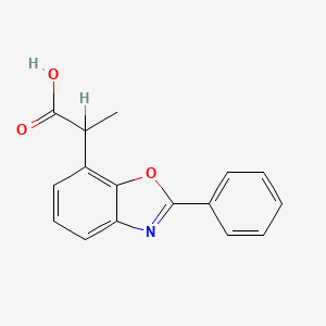 molecular formula C16H13NO3 B13949865 alpha-Methyl-2-phenyl-7-benzoxazoleacetic acid CAS No. 60723-71-9