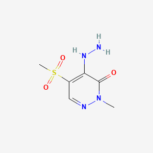 molecular formula C6H10N4O3S B13949903 3(2H)-Pyridazinone, 4-hydrazino-2-methyl-5-methylsulfonyl- CAS No. 63901-43-9