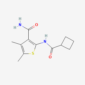 molecular formula C12H16N2O2S B13949926 2-[(Cyclobutylcarbonyl)amino]-4,5-dimethylthiophene-3-carboxamide 