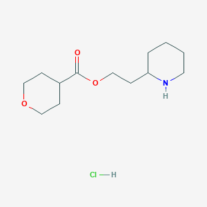 molecular formula C13H24ClNO3 B1395002 2-(2-Piperidinyl)ethyl tetrahydro-2H-pyran-4-carboxylate hydrochloride CAS No. 1219948-54-5