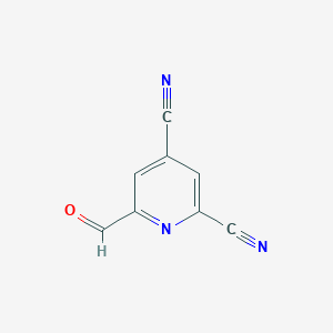 molecular formula C8H3N3O B13950029 2,4-Pyridinedicarbonitrile, 6-formyl- 