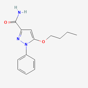 molecular formula C14H17N3O2 B13950036 1H-Pyrazole-3-carboxamide, 5-butoxy-1-phenyl- CAS No. 55228-44-9