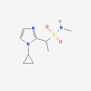 molecular formula C9H15N3O2S B13950056 1-(1-cyclopropyl-1H-imidazol-2-yl)-N-methylethanesulfonamide 