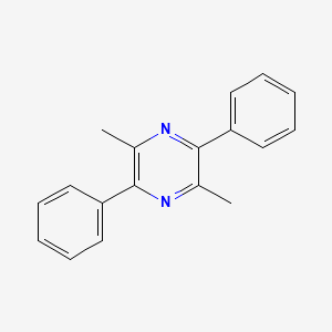 molecular formula C18H16N2 B13950085 2,5-Dimethyl-3,6-diphenylpyrazine CAS No. 54600-85-0