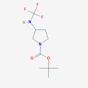 molecular formula C10H17F3N2O2 B13950086 tert-Butyl 3-((trifluoromethyl)amino)pyrrolidine-1-carboxylate 